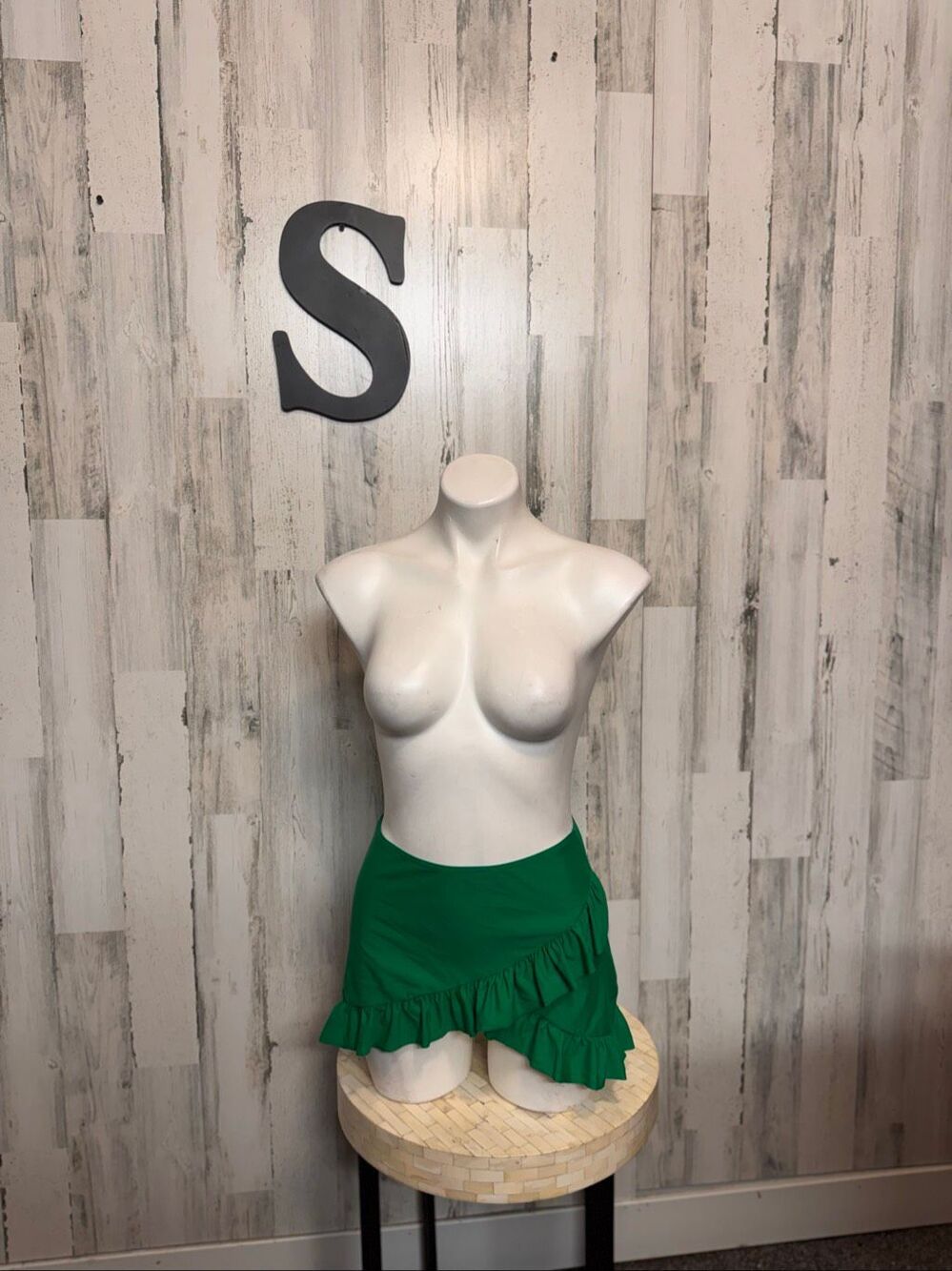 Ruffle Wrap Swim Skirt Bikini Cover Up Womens Small Kelly Emerald Green